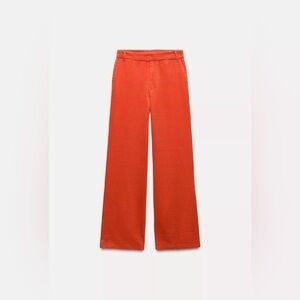 CORDUROY RED Wide-Leg Pants